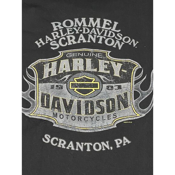 Harley-Davidson T-Shirt Size M Black Skull Graphic Scranton PA Made in USA - Picture 9 of 10